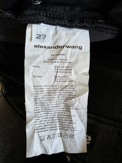 ALEXANDER WANG Coated Denim Slim-Leg Jeans