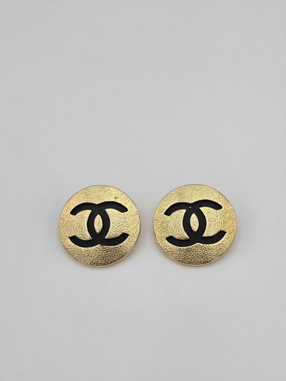 Chanel Vintage 1980s Medallion CC Logo Earrings