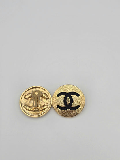 Chanel Vintage 1980s Medallion CC Logo Earrings