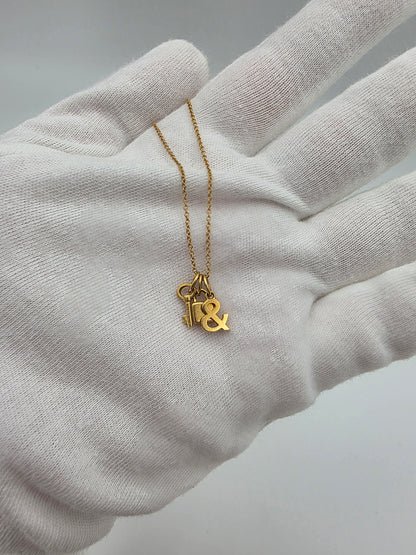 Tiffany 18K Yellow Gold Lock and Key Pendant