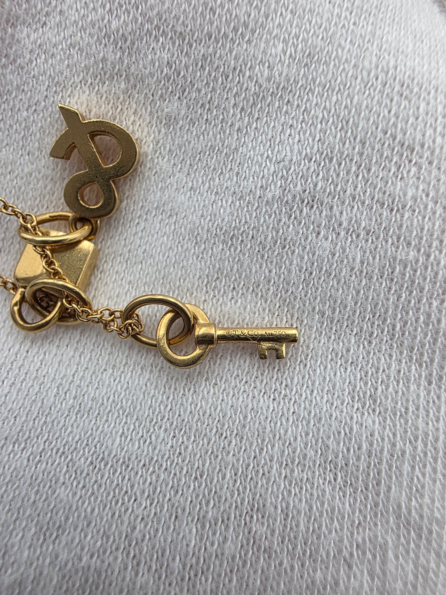 Tiffany 18K Yellow Gold Lock and Key Pendant