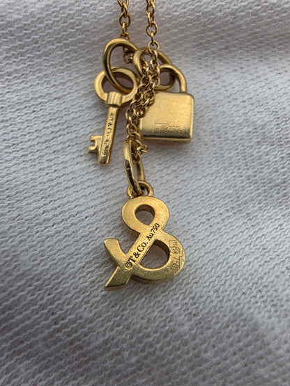 Tiffany 18K Yellow Gold Lock and Key Pendant