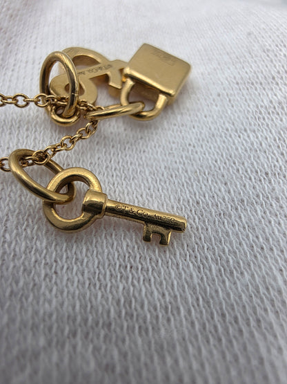 Tiffany 18K Yellow Gold Lock and Key Pendant