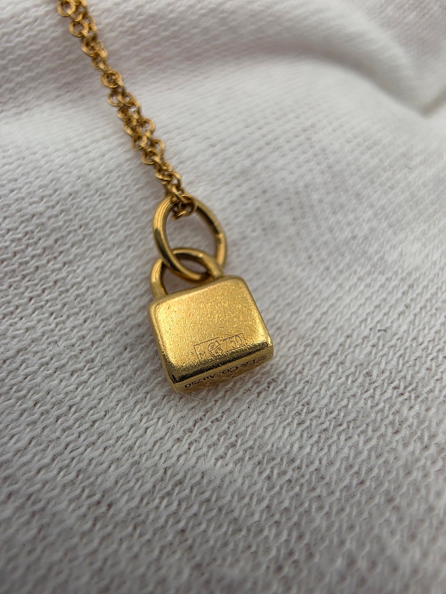 Tiffany 18K Yellow Gold Lock and Key Pendant