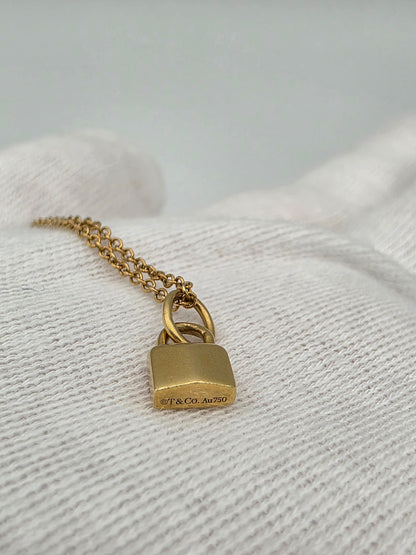 Tiffany 18K Yellow Gold Lock and Key Pendant