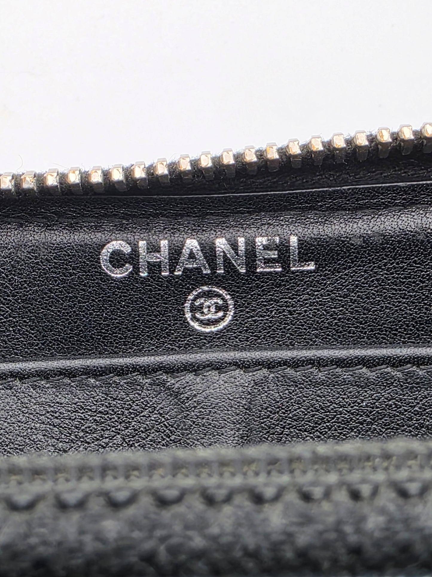 Chanel Patent Quilted Large Gusset Zip-Around Wallet in Black