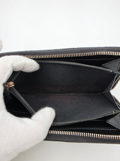 Chanel Patent Quilted Large Gusset Zip-Around Wallet in Black