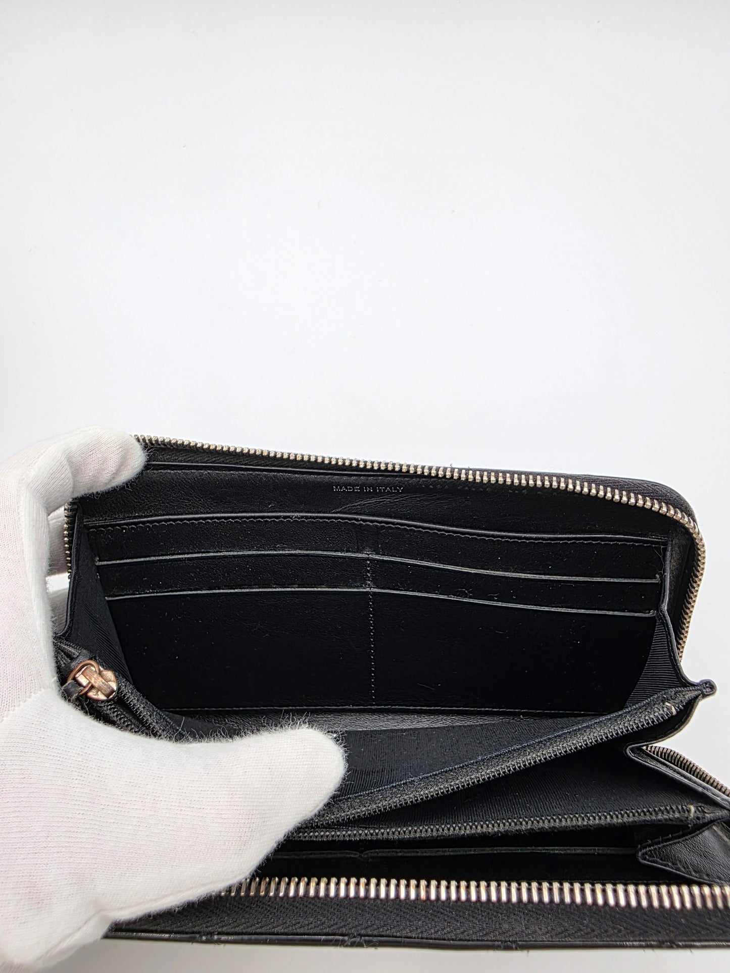 Chanel Patent Quilted Large Gusset Zip-Around Wallet in Black