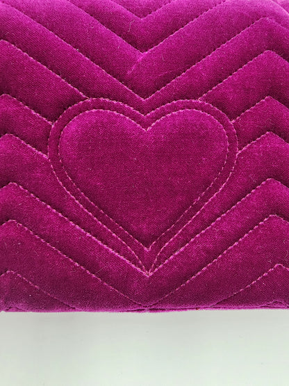 Gucci Velvet Matelassé Small GG Marmont Shoulder Bag Fuchsia Violet Cyclamen