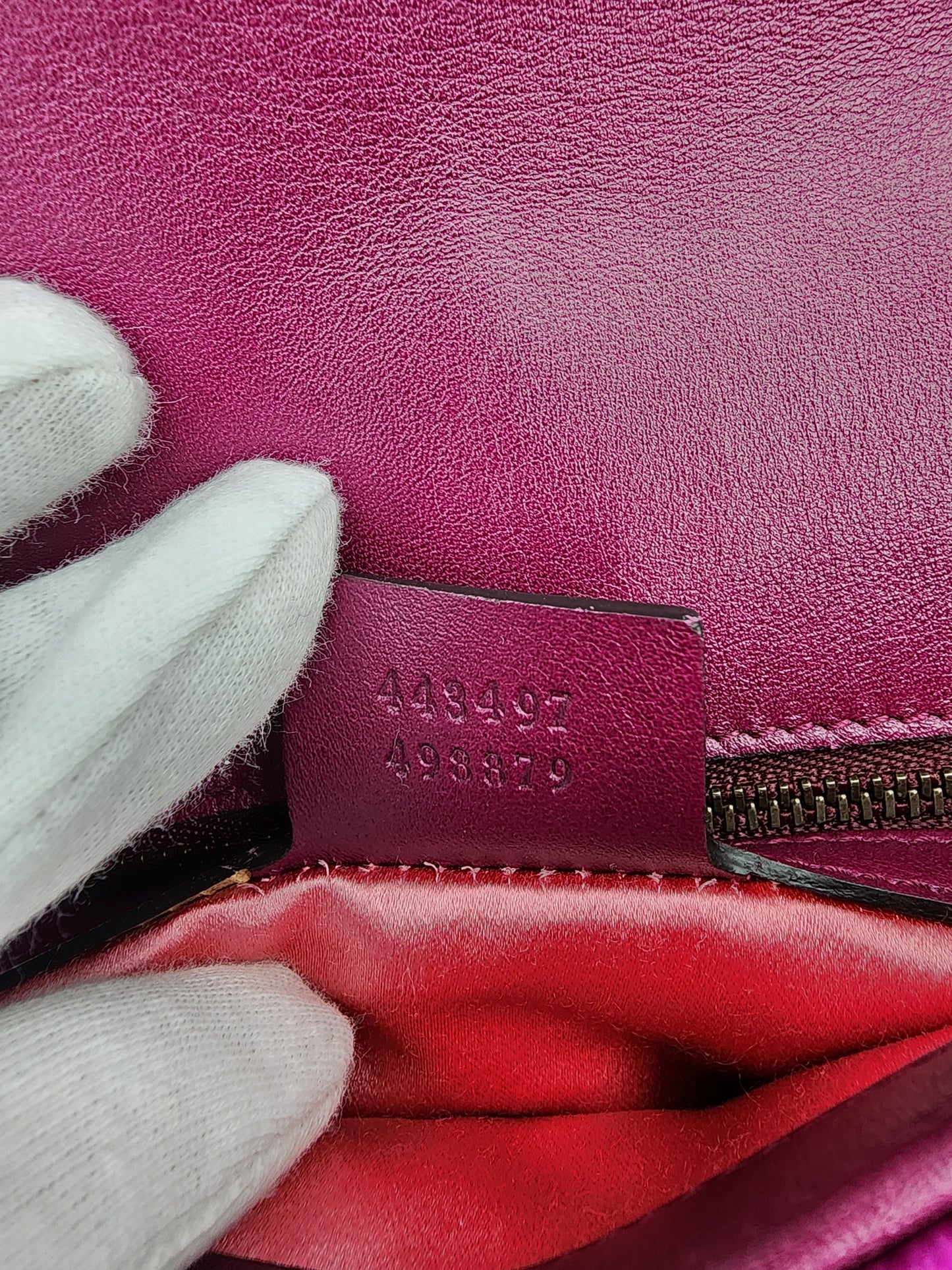 Gucci Velvet Matelassé Small GG Marmont Shoulder Bag Fuchsia Violet Cyclamen