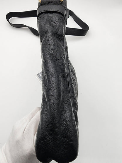 Gucci Guccissima Leather Messenger Bag Black