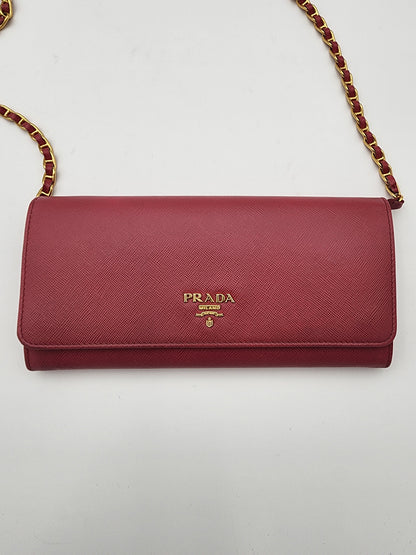 Prada Saffiano Leather Chain Wallet