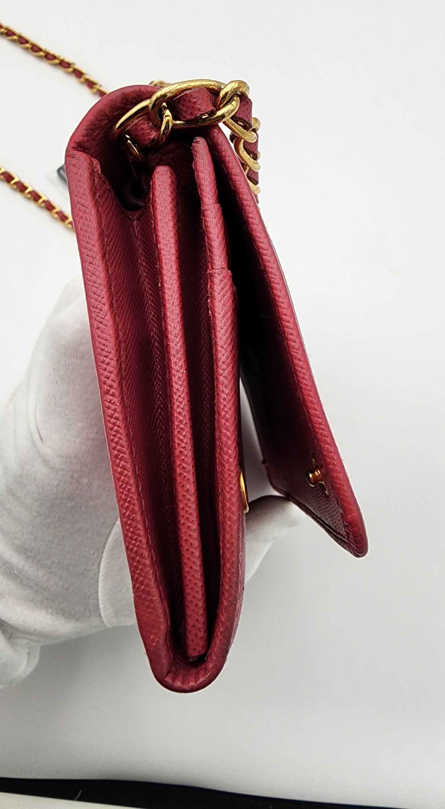 Prada Saffiano Leather Chain Wallet