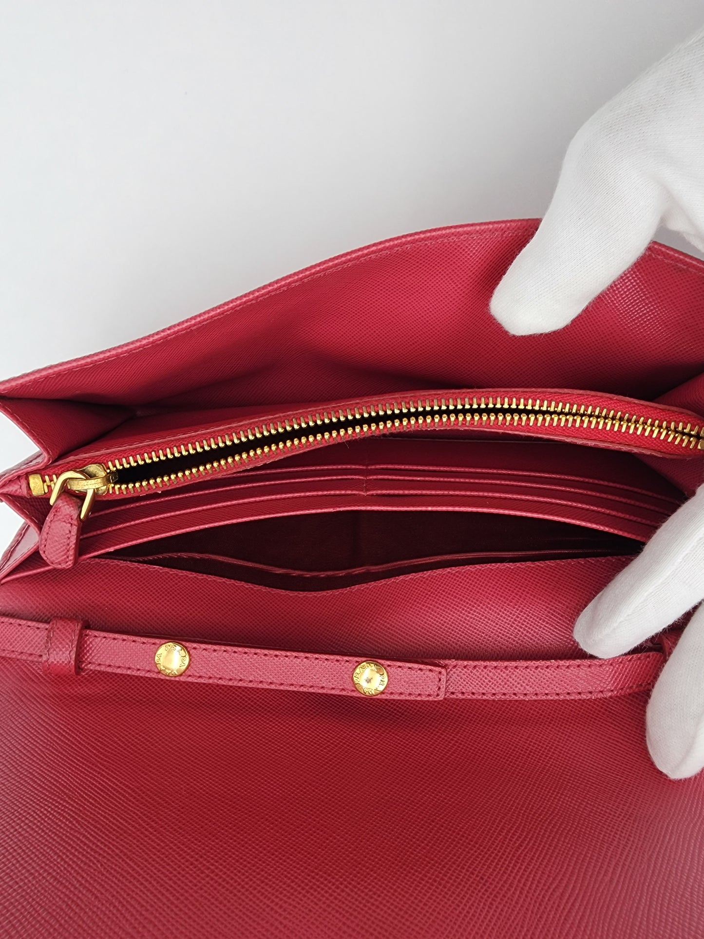 Prada Saffiano Leather Chain Wallet