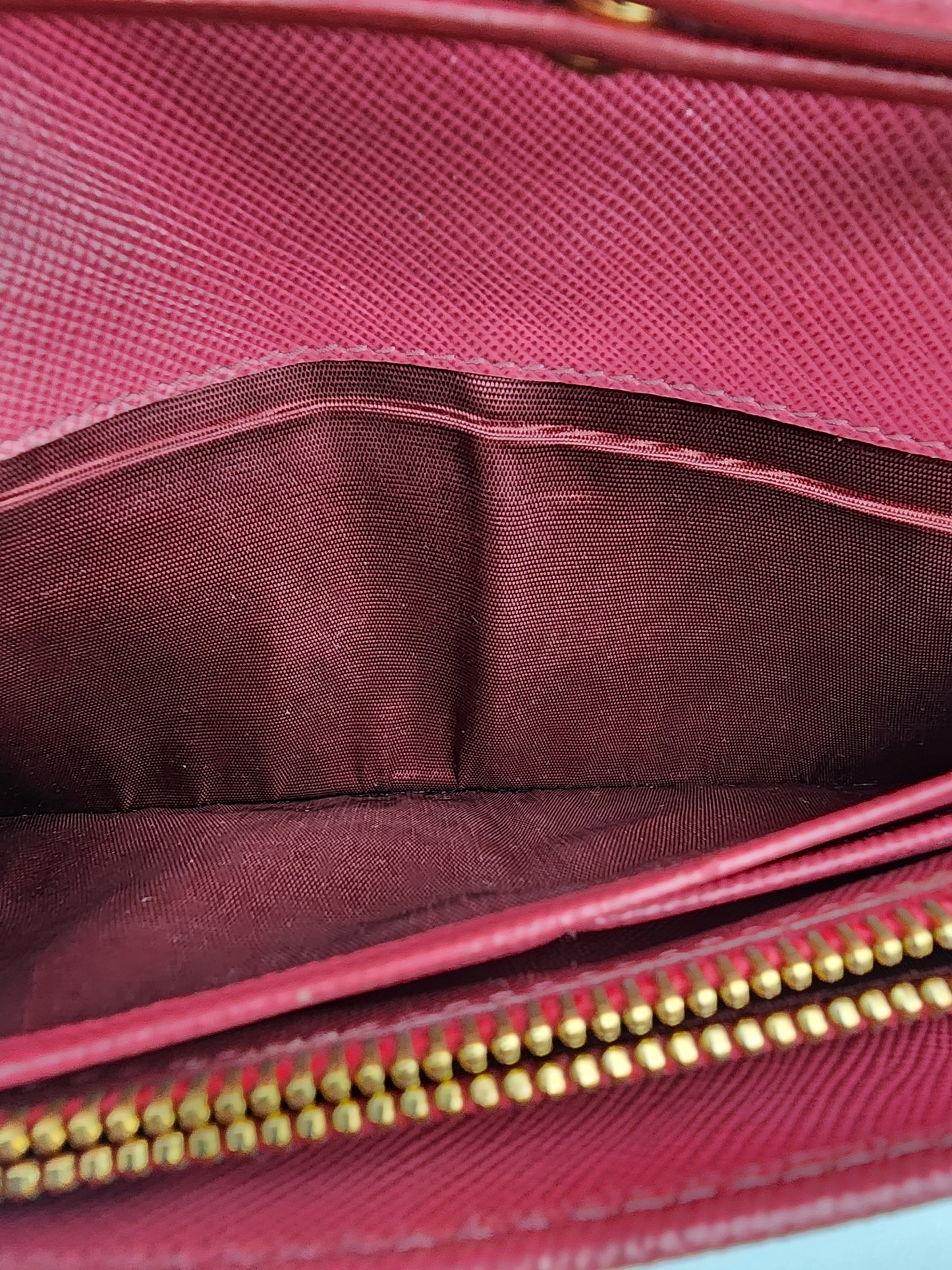 Prada Saffiano Leather Chain Wallet