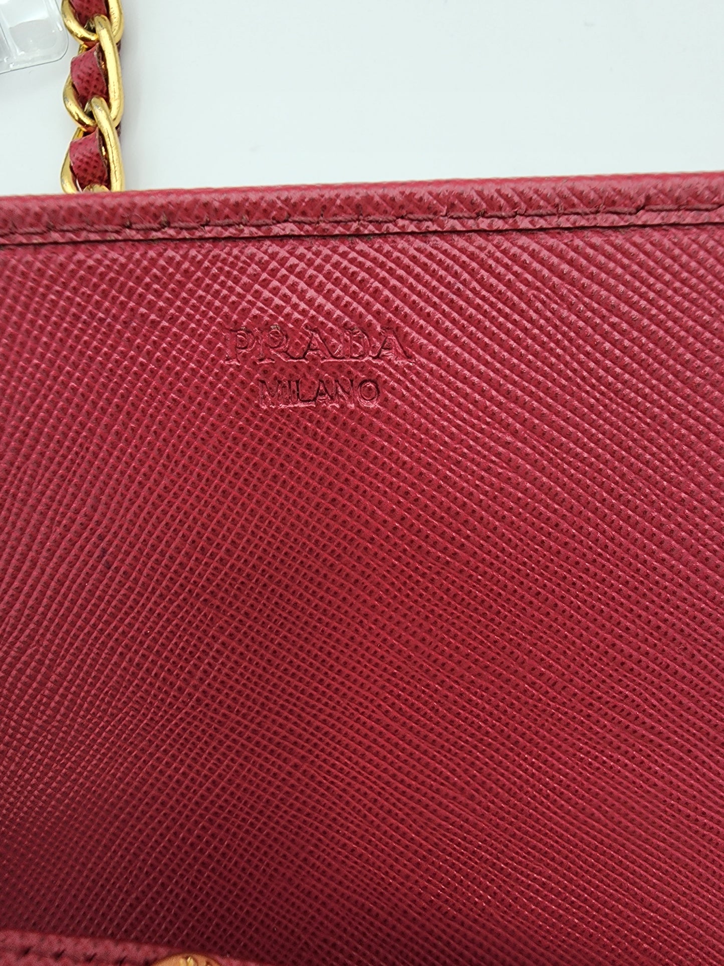 Prada Saffiano Leather Chain Wallet