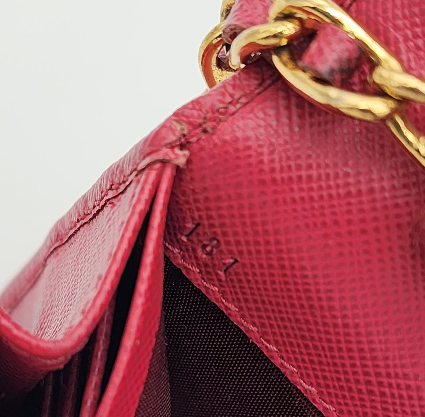 Prada Saffiano Leather Chain Wallet