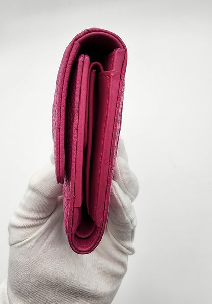 Chanel Classic Long Flap Wallet Caviar Leather in Hot Pink