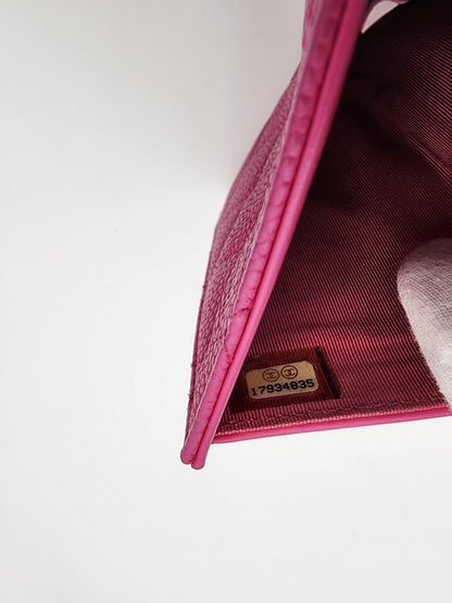 Chanel Classic Long Flap Wallet Caviar Leather in Hot Pink