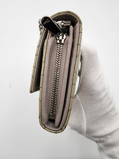 Christian Dior Lady Dior Rendez-Vous Short Chain Wallet Cannage Patent Leather