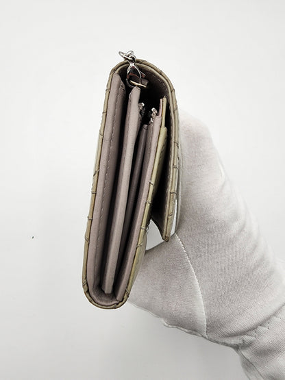 Christian Dior Lady Dior Rendez-Vous Short Chain Wallet Cannage Patent Leather