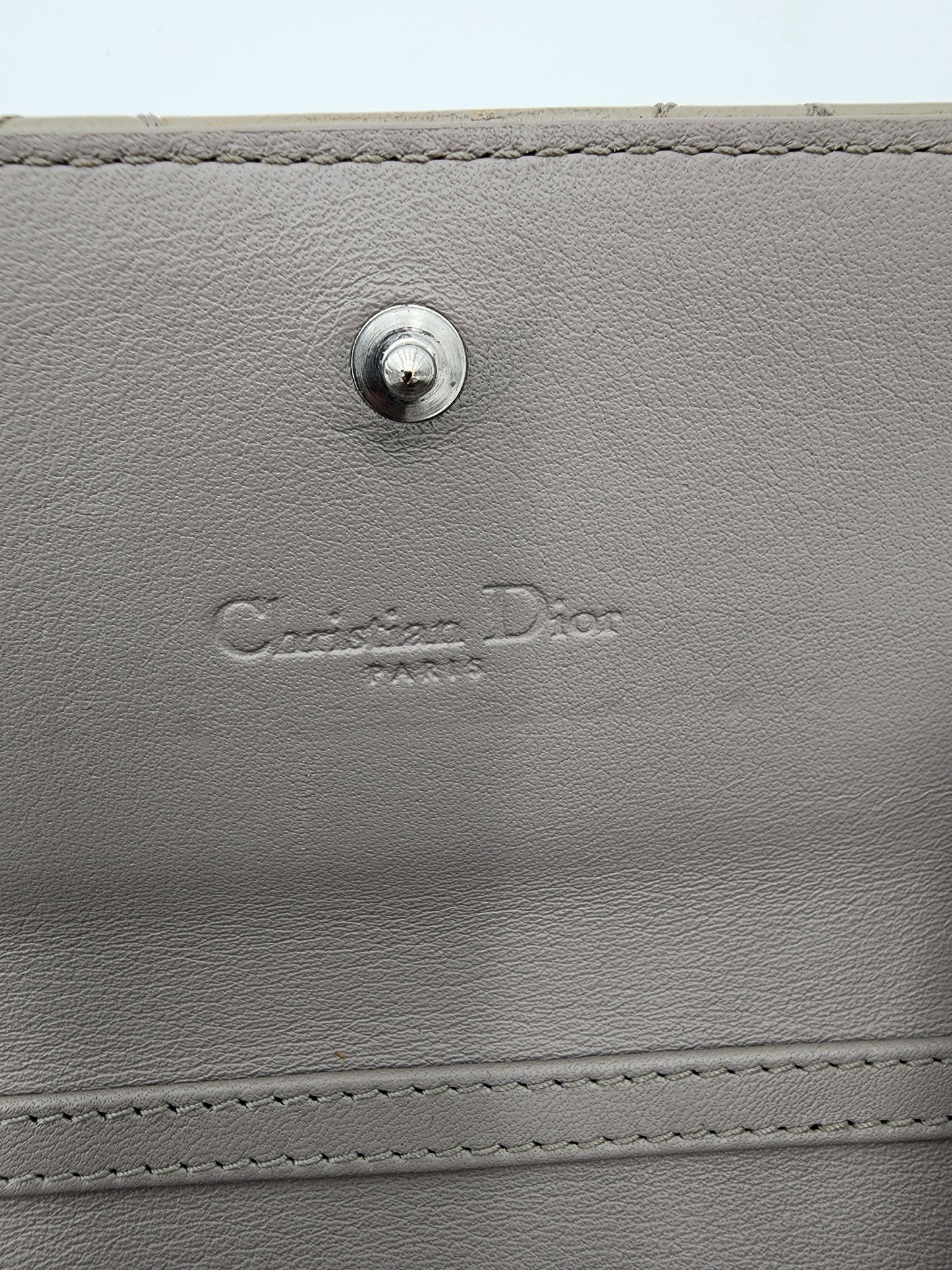 Christian Dior Lady Dior Rendez-Vous Short Chain Wallet Cannage Patent Leather