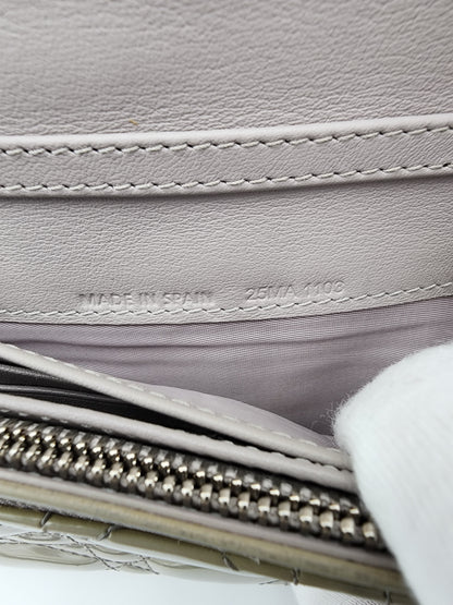 Christian Dior Lady Dior Rendez-Vous Short Chain Wallet Cannage Patent Leather