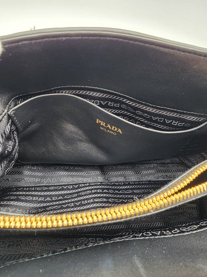 Prada Tessuto Nappa Leather Gaufre Small Tote Black