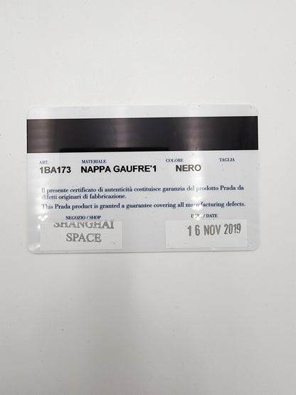 Prada Tessuto Nappa Leather Gaufre Small Tote Black