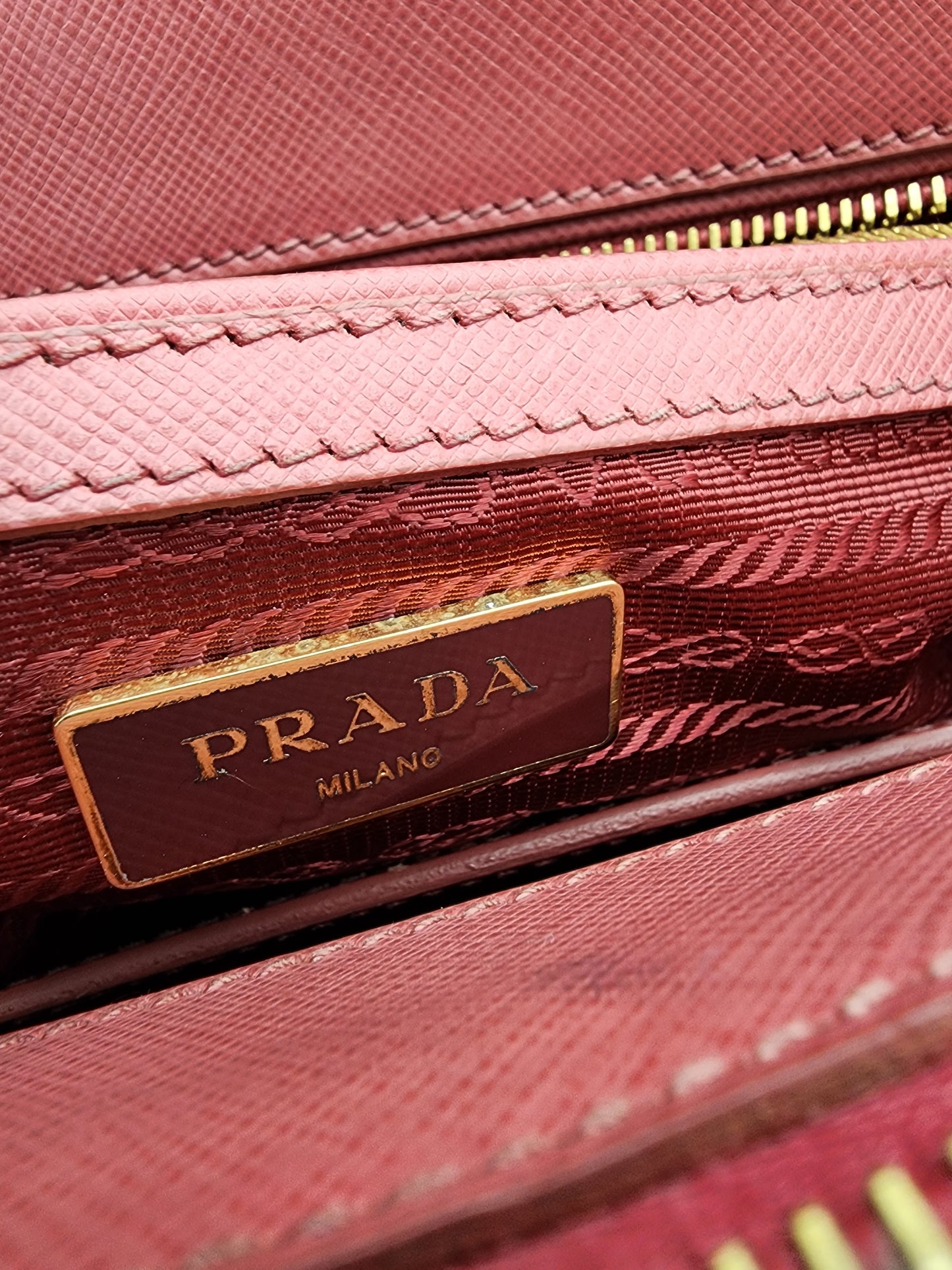 Prada Galleria Saffiano Leather Bag Fuoco Large