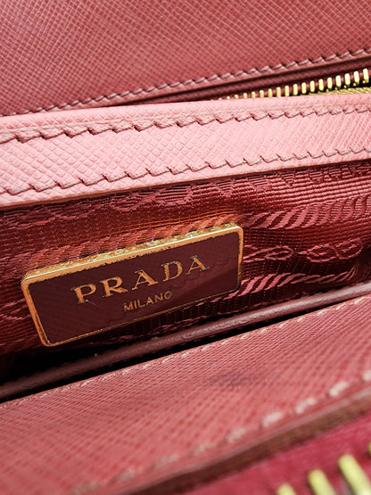 Prada Galleria Saffiano Leather Bag Fuoco Large