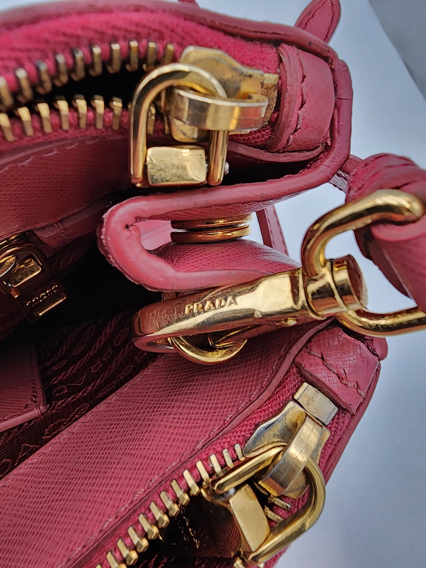 Prada Galleria Saffiano Leather Bag Fuoco Large