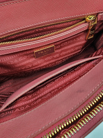Prada Galleria Saffiano Leather Bag Fuoco Large