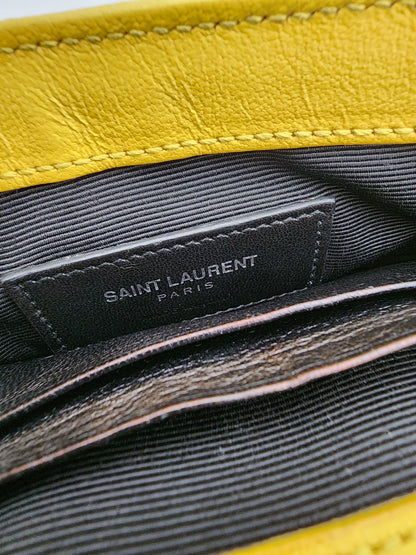 Yves Saint Laurent Classic Baby Monogram Chain Bag Chevron Leather