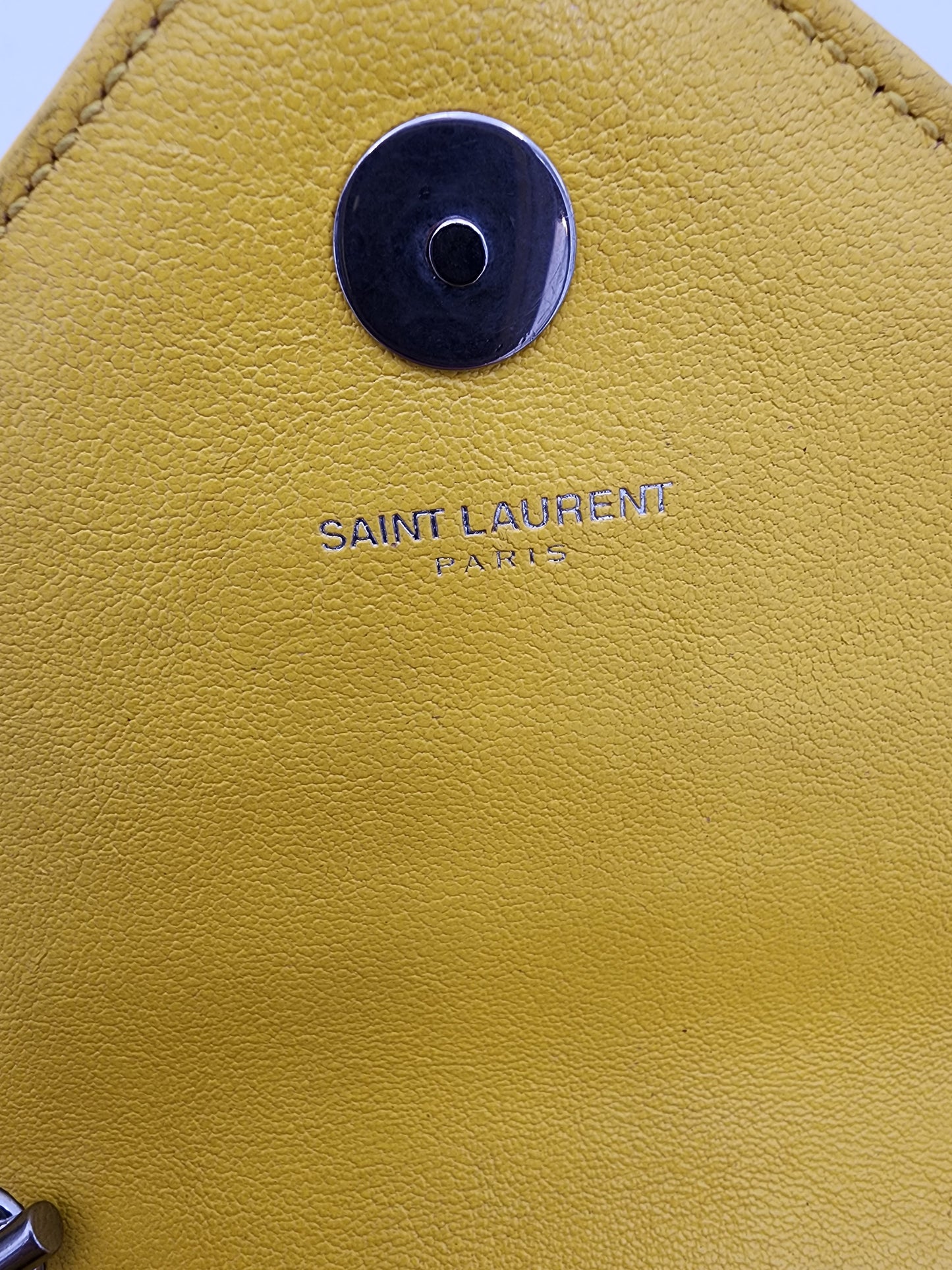 Yves Saint Laurent Classic Baby Monogram Chain Bag Chevron Leather