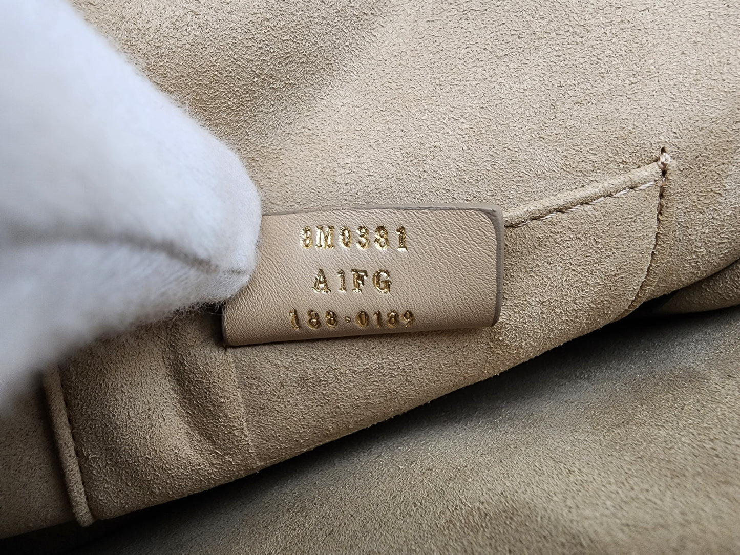 Fendi Scalloped Leather Mini Kan I Floral Studded Chain Shoulder Bag Beige