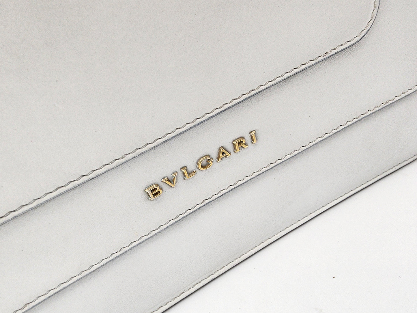 Bvlgari Serpenti Forever Large Square Shoulder Bag Leather in White Agate