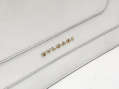 Bvlgari Serpenti Forever Large Square Shoulder Bag Leather in White Agate