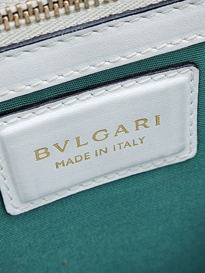 Bvlgari Serpenti Forever Large Square Shoulder Bag Leather in White Agate