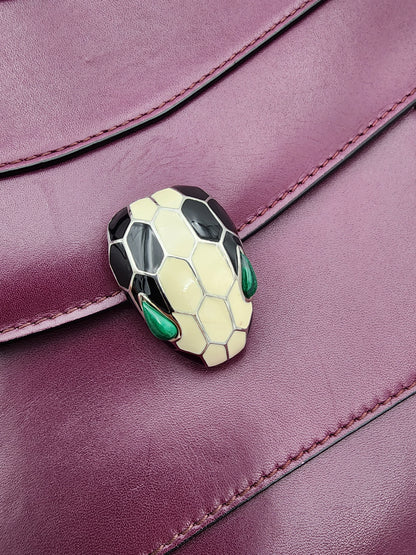 Bvlgari Serpenti Forever Large Shoulder Bag Calf Leather in Aubergine