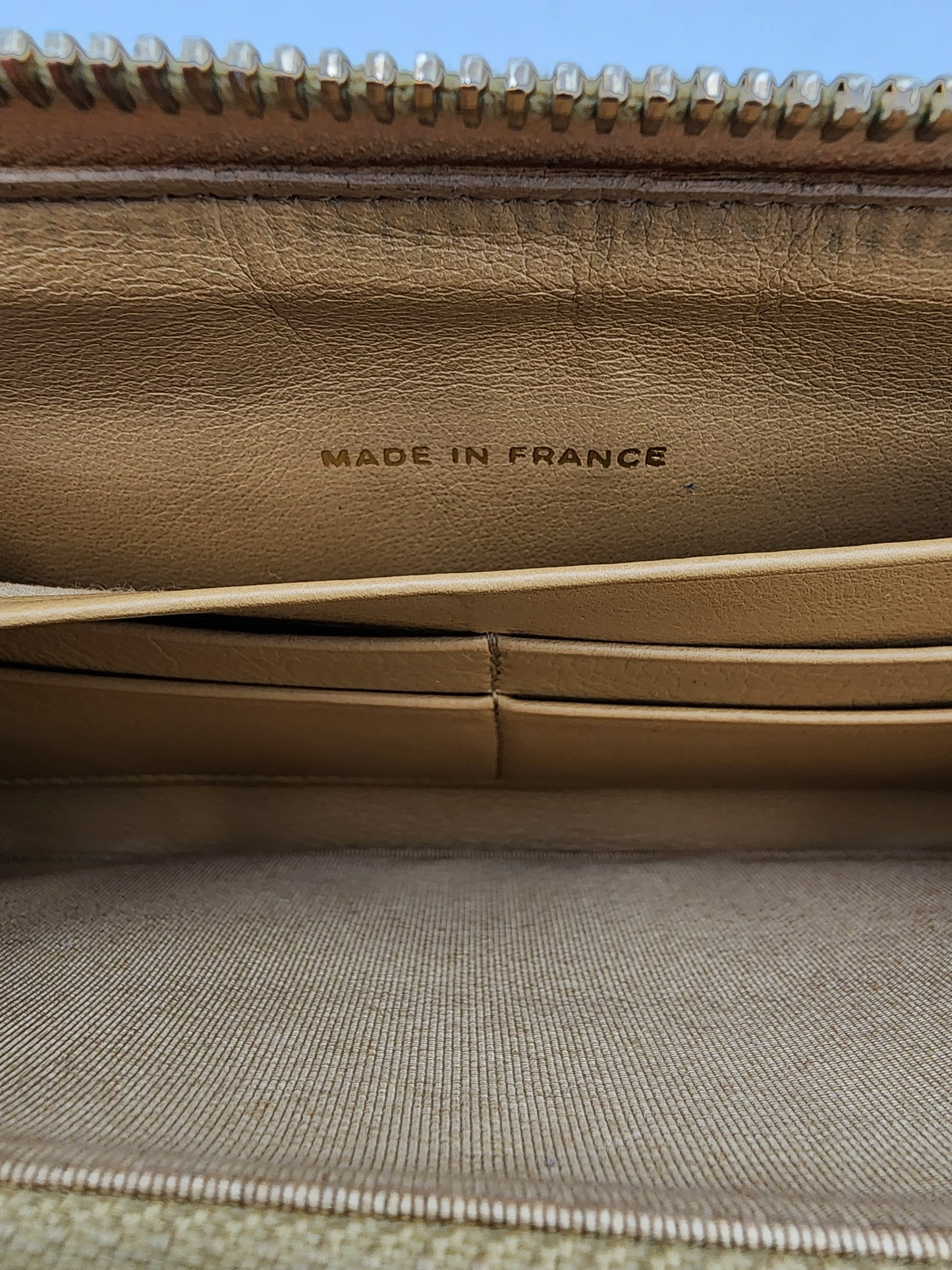 Chanel Matelassé Gold Patent Leather Zip-Around Wallet