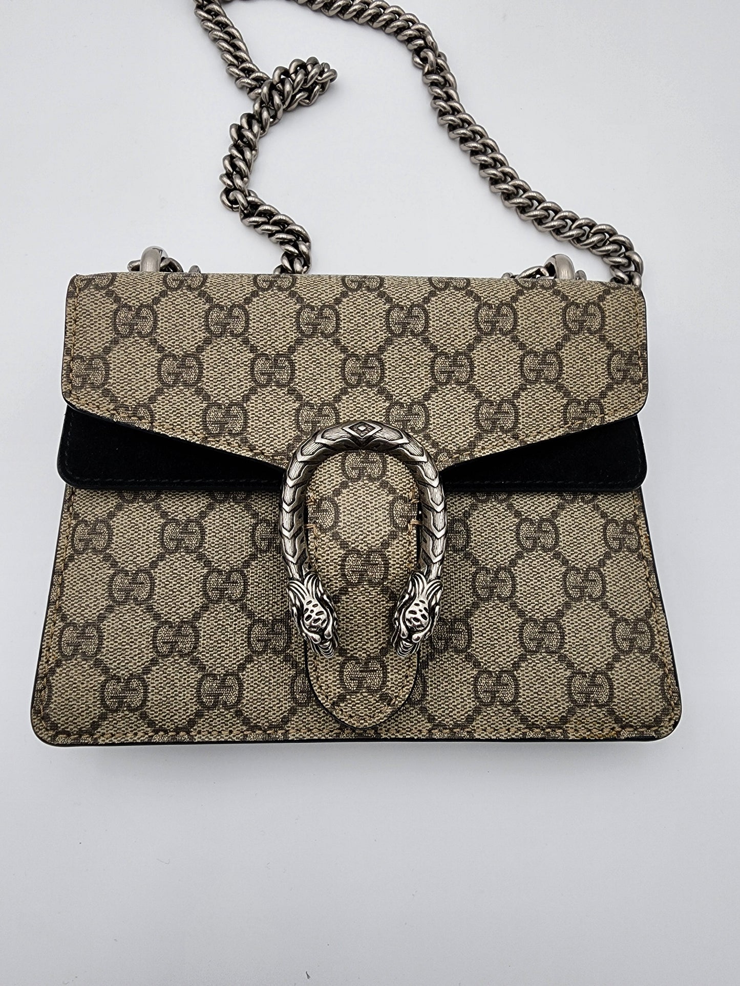 Gucci Mini Dionysus Shoulder Bag Ebony Black GG Supreme