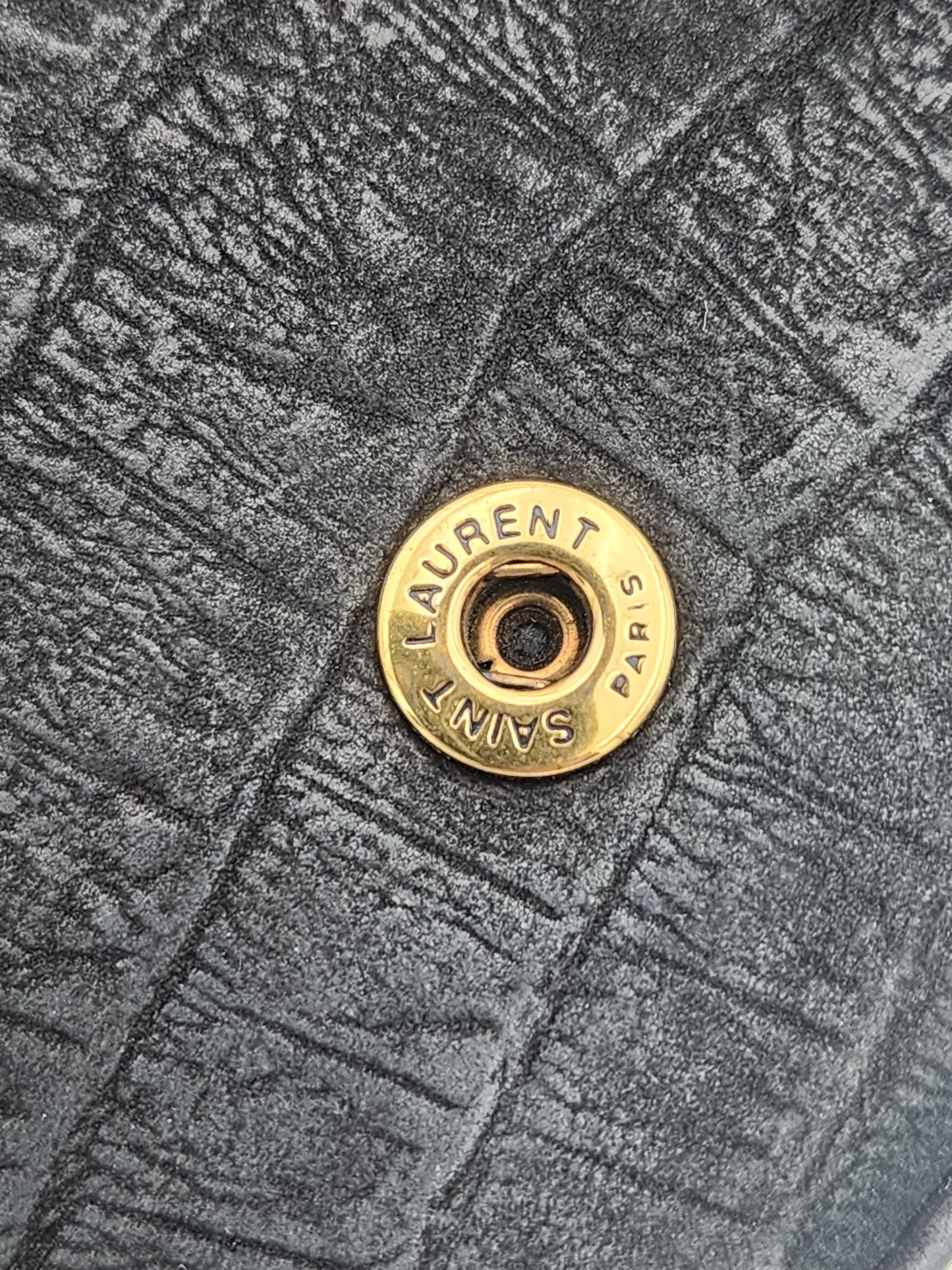 Saint Laurent Kate Medium Croc-Embossed Calfskin Black