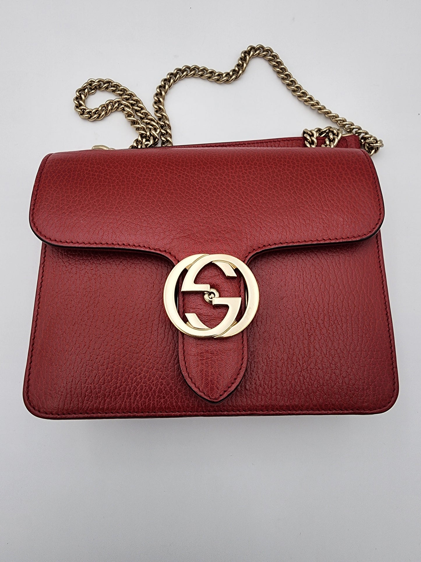 Gucci Interlocking G Small Shoulder Bag Red