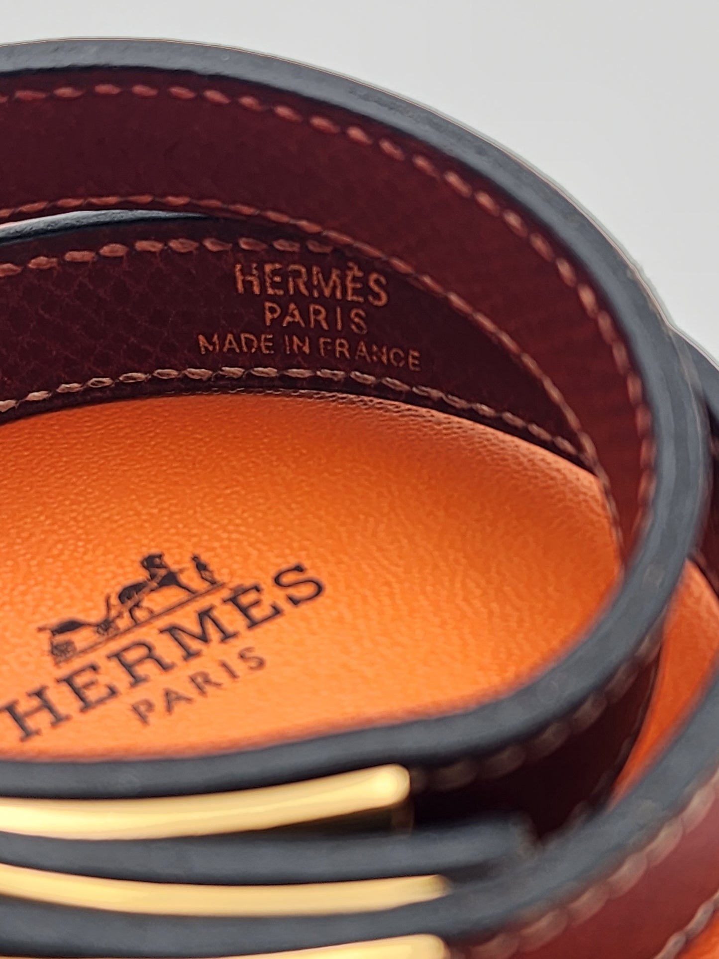 Hermès Kelly Double Tour Bracelet Maroon Epsom Calfskin GHW