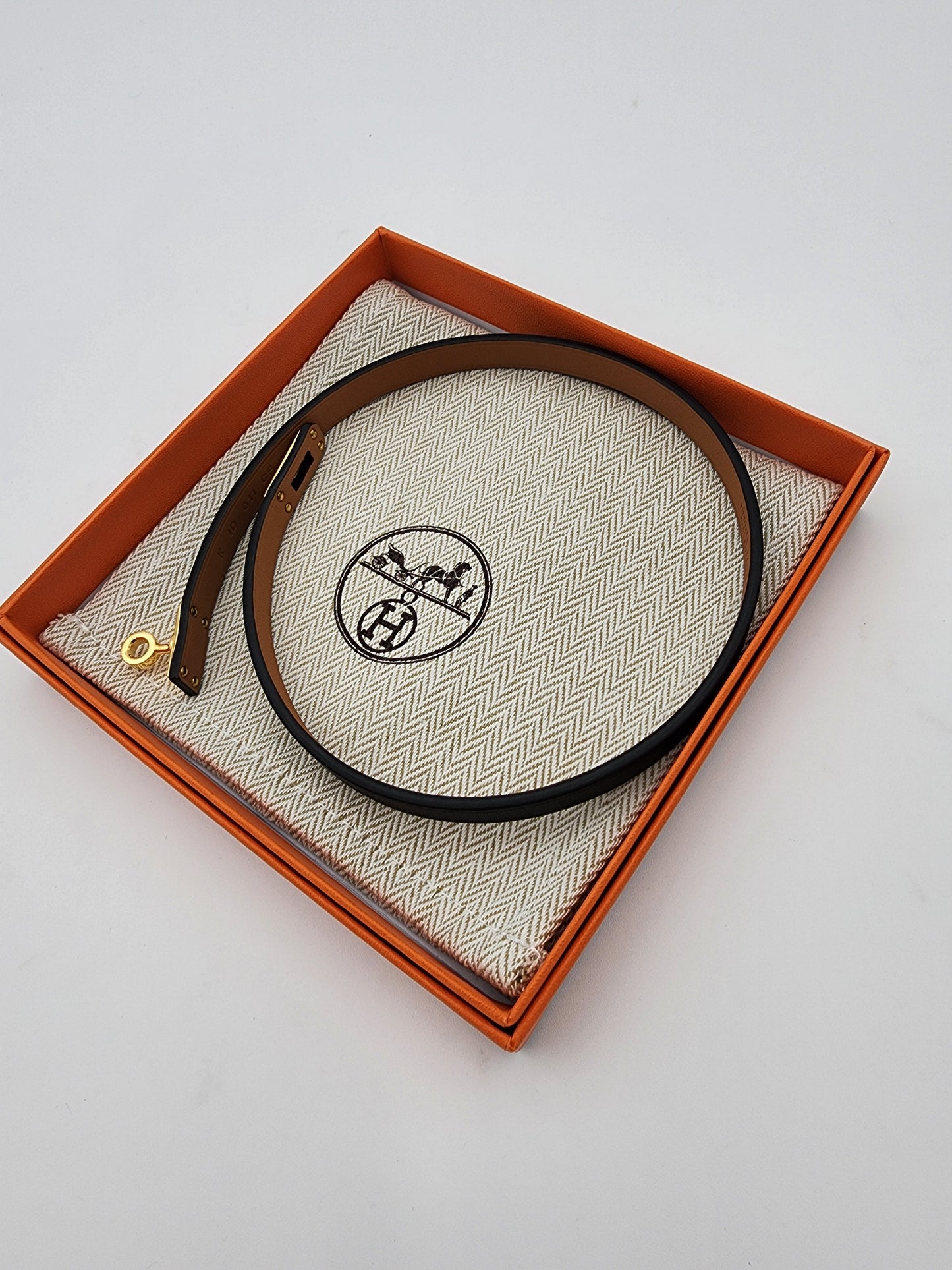 Hermès Mini Kelly Choker Swift Calfskin Noir Gold