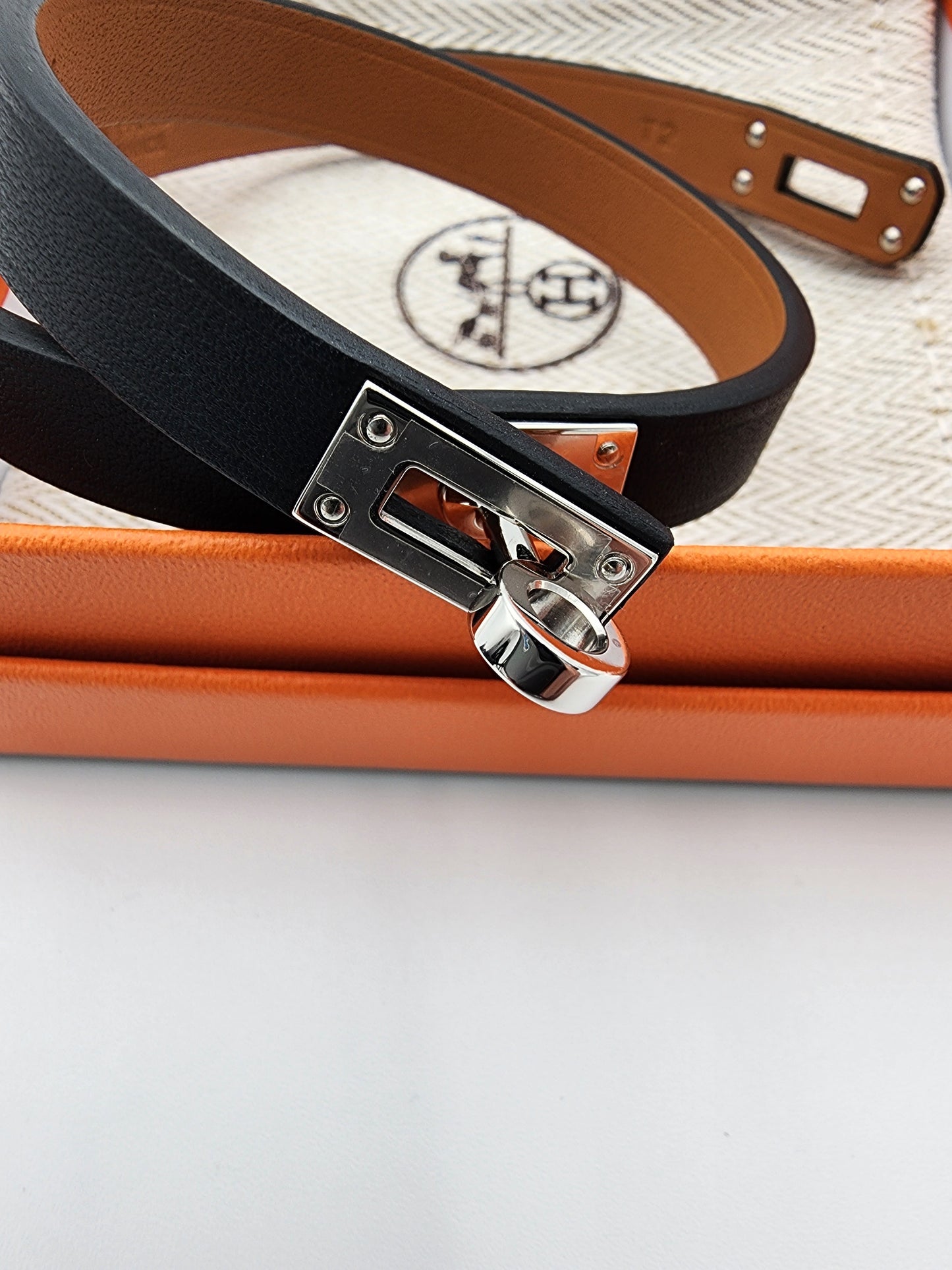Hermès Mini Kelly Double Tour Bracelet Swift Calfskin Noir T2