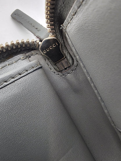 Gucci GG Supreme Zip Around Wallet Gray Accent