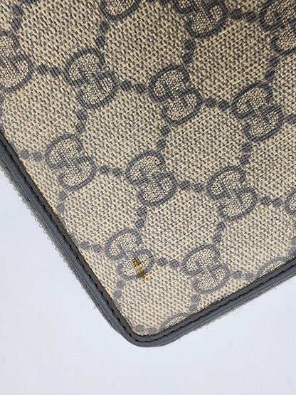 Gucci GG Supreme Zip Around Wallet Gray Accent