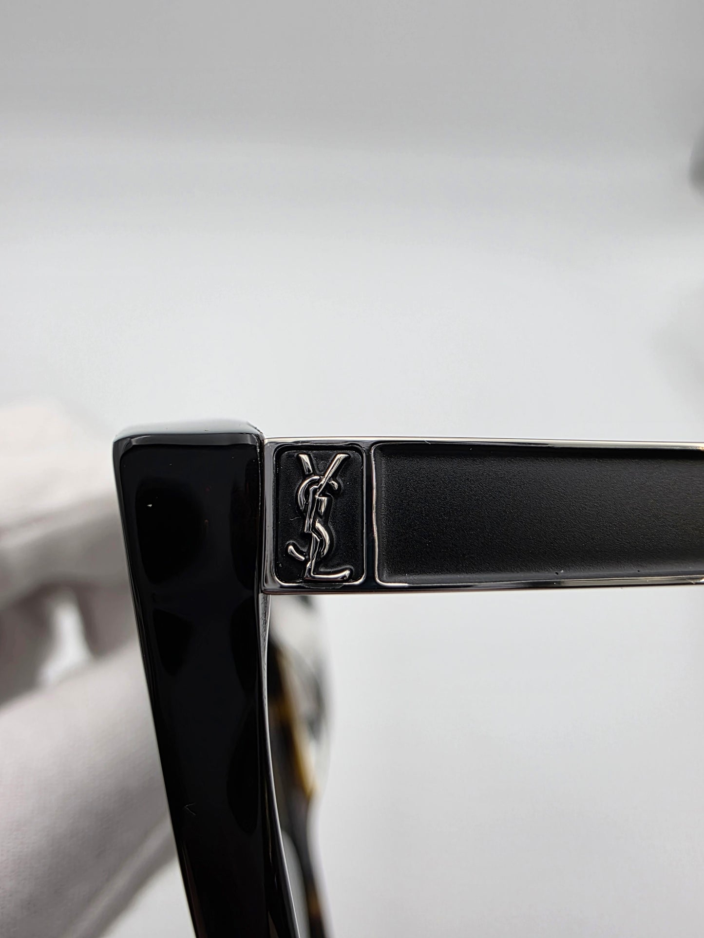 Saint Laurent SL M70 003 Cat-Eye Sunglasses in Havana/Silver Grey